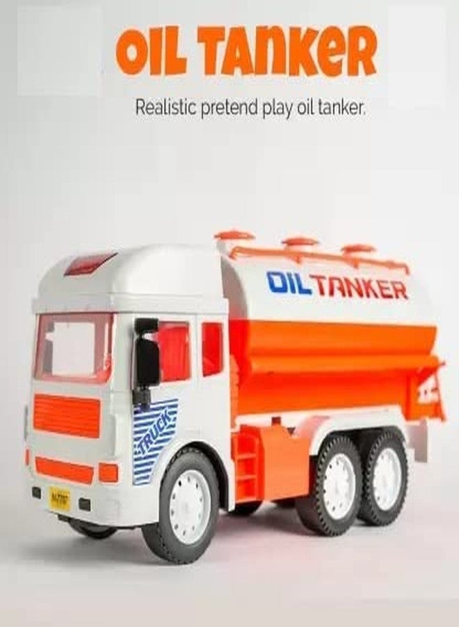 SHIPEASE شاحنة نقل النفط والماء من SHIPEASE تعمل بالاحتكاك، لعبة سحب للخلف للأطفال من عمر 3 سنوات فما فوق (شاحنة نقل النفط والماء) - Image 1